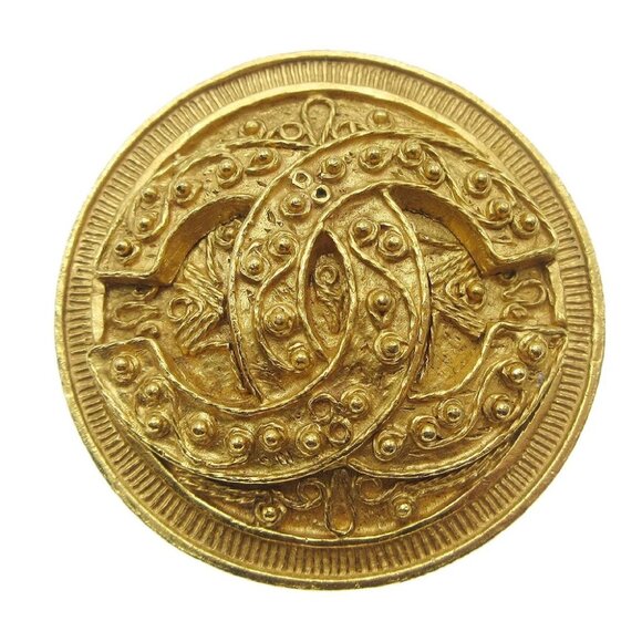 Chanel Medallion Brooch Pin Gold 94A 78661 - Picture 1 of 5